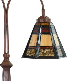 Béžovo-hnedá stolná lampa tiffany Bernadette - 48*19*64 cm E27/ma* 2*60W