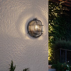 Vonkajšie nástenné svietidlo strieborné okrúhle IP44 - Noutica