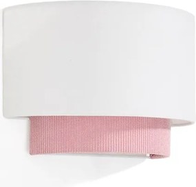 Biele/svetloružové detské svietidlo s textilným tienidlom Bianella – Kave Home