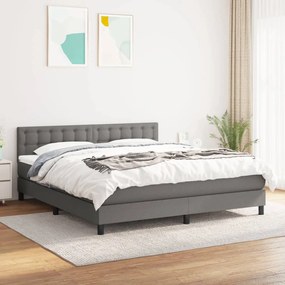 Boxspring posteľ s matracom tmavosivá 160x200 cm látka 3140386