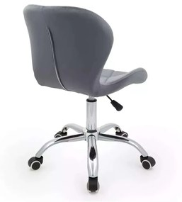 LuxuryForm DESIGN Stolička LIVIO VELUR na striebornej podstave s kolieskami - tmavo šedá