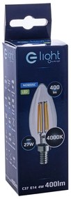 Dekoračná LED žiarovka E14 neutrálna 4000k 4w 470 lm sviečka