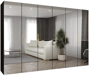 Skriňa Marbella III 300 čierna/zlatá