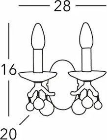 Kolarz 3234.62.3.KoT - Krištáľové nástenné svietidlo CARMEN 2xE14/60W/230V 24K zlato