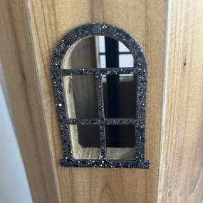 Rustikal stojaca lampa drevená MAJÁK BEIGE 140cm, 4,9KG