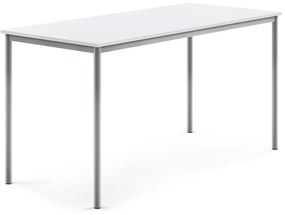 Stôl BORÅS, 1800x800x900 mm, laminát - biela, strieborná