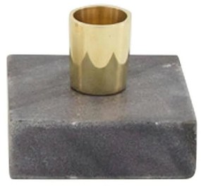Dijk Mramorový svietnik Marble, 6,5x7,5x7,5 cm, sivá/zlatá