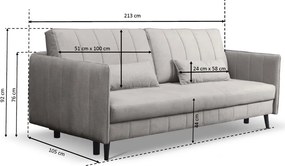 Rozkladacia pohovka Vannes, žltá látka