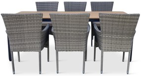 Záhradný jedálenský set Milano + 6x ratanové kreslo Bali PREMIUM