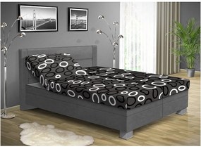 Nabytekmorava Čalúnená posteľ s úložným priestorom ALICE 200 x 180 cm farebné čalúnenie: černá 04, čalúnenie: Mega 14 bordó