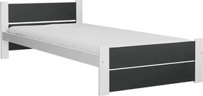 Posteľ IKAROS DOUBLE 80 x 200 cm, antracit/biela Rošt: S lamelovým roštom, Matrac: Bez matraca