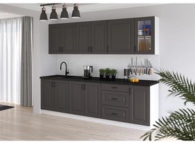 Kuchynská linka Stilo grafit mat/biela 260 bez dosku