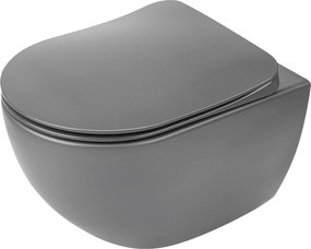 Deante Závesný WC komplet bez príruby Peonia - CDEDDZPW, vrátane SoftClose sedadla, titán