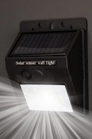 Solárny LED reflektor 3W - 5500-6000K - Studená biela - IP65 čierny