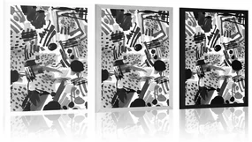 Plagát čiernobiela pop art abstrakcia - 30x45 black