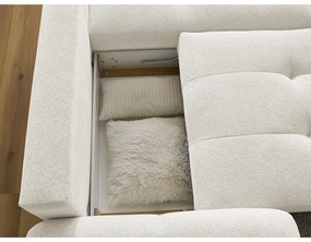 Biela ženilková rozkladacia/s úložným priestorom rohová pohovka (pravý roh/s leňoškou) Roxelane – Bobochic Paris