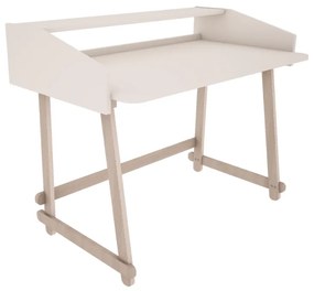 Písací stôl na drevených nohách do detskej izby BASIC biely