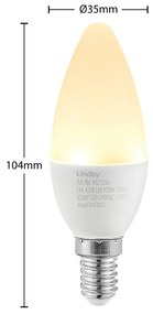 Lindby LED žiarovka E14 C35 4,5W 3000K opálová 3ks