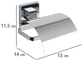 Samodržiaca plastová súprava doplnkov do kúpeľne v lesklo striebornej farbe Quadro – Wenko
