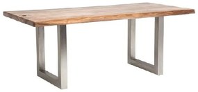 Pure Nature jedálenský stôl 195x100 cm hnedý/chróm