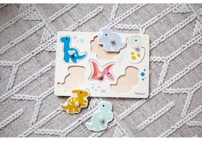 Drevené vkladacie puzzle (počet dielikov 6) Dinosaurs – Kindsgut