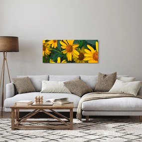 Obraz žltých kvetov (120x50 cm)