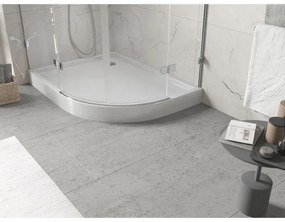 Mexen Flow+, štvrťkruhová asymetrická sprchová vanička, ľavá, 100 x 90 cm, biela lesklá, 46Q109010LH