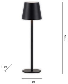 Leuchten Direkt19250-18-LED Vonkajšia nabíjacia lampa EURIA LED/3W/5V IP54 čierna