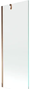 Mexen Next, vaňová  zástena 1-krídlová 70 x 150 cm, fixné krídlo, 6 mm číre sklo, ružové zlato profil, 895-070-000-00-00-60