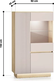 VITRÍNA AMARIS KAŠMÍR DUB MAVELIE LED 90 cm