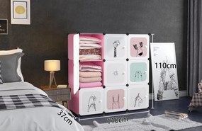 Dekorstudio Detská modulárna skriňa 9x - W03