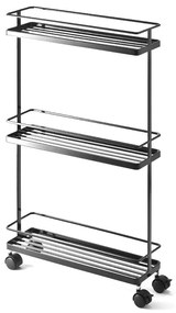 Čierny kovový pojazdný regál 38x66 cm Tower – YAMAZAKI