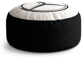 Sablio Taburet Circle Logo 1 Biela: 40x50 cm
