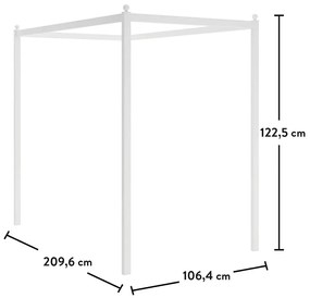 Posteľ 100x200cm s nebesami Ballerina - biela