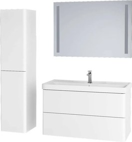 Mereo, Mereo Siena, kúpeľňová skrinka s keramickým umývadlom 101 cm, biela lesk, MER-CN4121