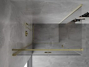 Mexen Mist-F T, 1-krídlový skladací sprchový kút ľavý 110 x 70 cm, číre sklo, zlatý lesklý profil, 8A6T-110-070-50-00-L