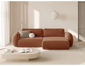 Ženilková rozkladacia/s úložným priestorom rohová pohovka v tehlovej farbe Tonale – Cosmopolitan Design