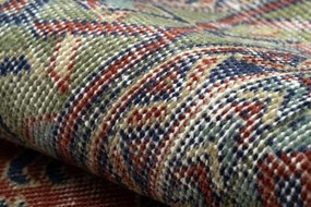Ručne tkaný vlnený koberec Vintage 10267 rám / kvety, červený / zelený