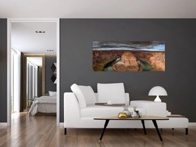 Obraz jazera v útese (120x50 cm)