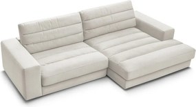 Béžová zamatová rohová pohovka (pravý roh/s leňoškou) Sierra – Bobochic Paris