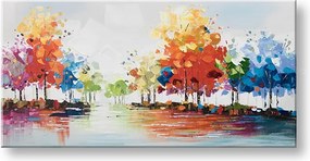 Maľovaný obraz na stenu STROMY 1 dielny YOBCWFTR026 - 140x70 cm