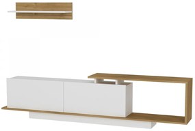 Obývacia stena Asos 180 cm biela/hnedá