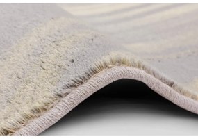 Krémovo-sivý vlnený koberec 133x180 cm Plants – Agnella