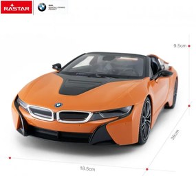 Rastar: BMW i8 1:12 2,4 GHz RTR (napájaný AA batériami) - oranžové
