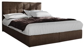 Manželská posteľ Boxspring 140 cm Porto Comfort (tmavohnedá) (s matracom a úložným priestorom). Vlastná spoľahlivá doprava až k Vám domov. 1056301