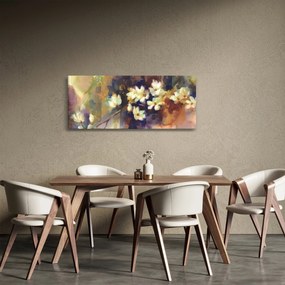 Obraz - Biele magnólie, maľba (120x50 cm)