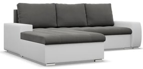 Rohová rozkladacia sedačka AURORA ľavá tmavosivá / biela