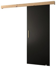 Posuvné dvere 90 cm Sharlene I (čierna matná + dub artisan + zlatá). Vlastná spoľahlivá doprava až k Vám domov. 1043602