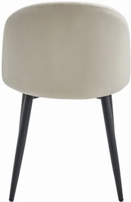 Set štyroch jedálenských stoličiek BELLO zamatové béžové (čierne nohy) 4ks