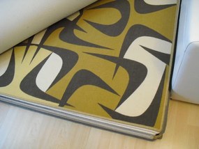 GDmats, Dizajnový kusový koberec Concentrations, 130x170, žltá, chodba / predsieň